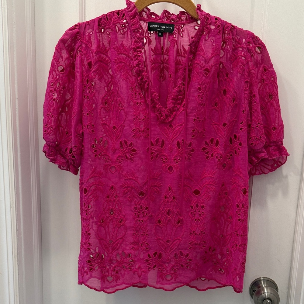 Generation Love Fuchsia Lace Blouse with removable tank